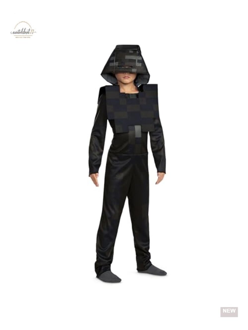 Minecraft Wither Skeleton Kids Costume Hooded Jumpsuit